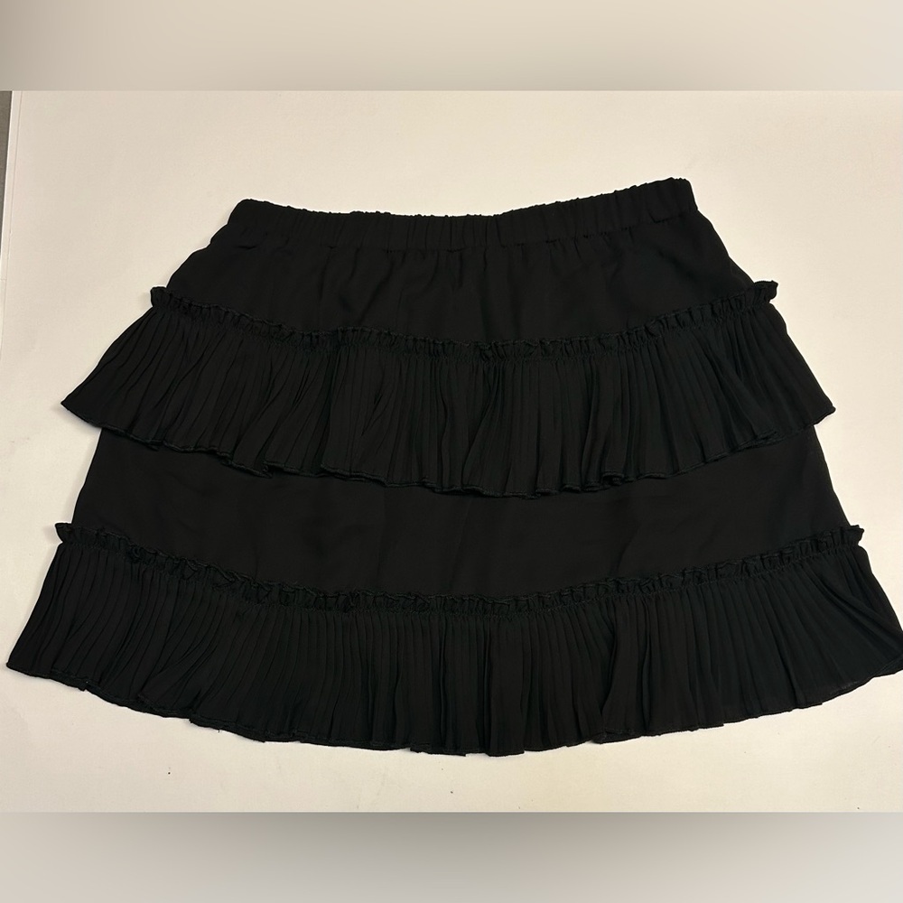 TCEC Women’s Skirt Ruffled Black Size Small Elastic Waist New With‎ Tags